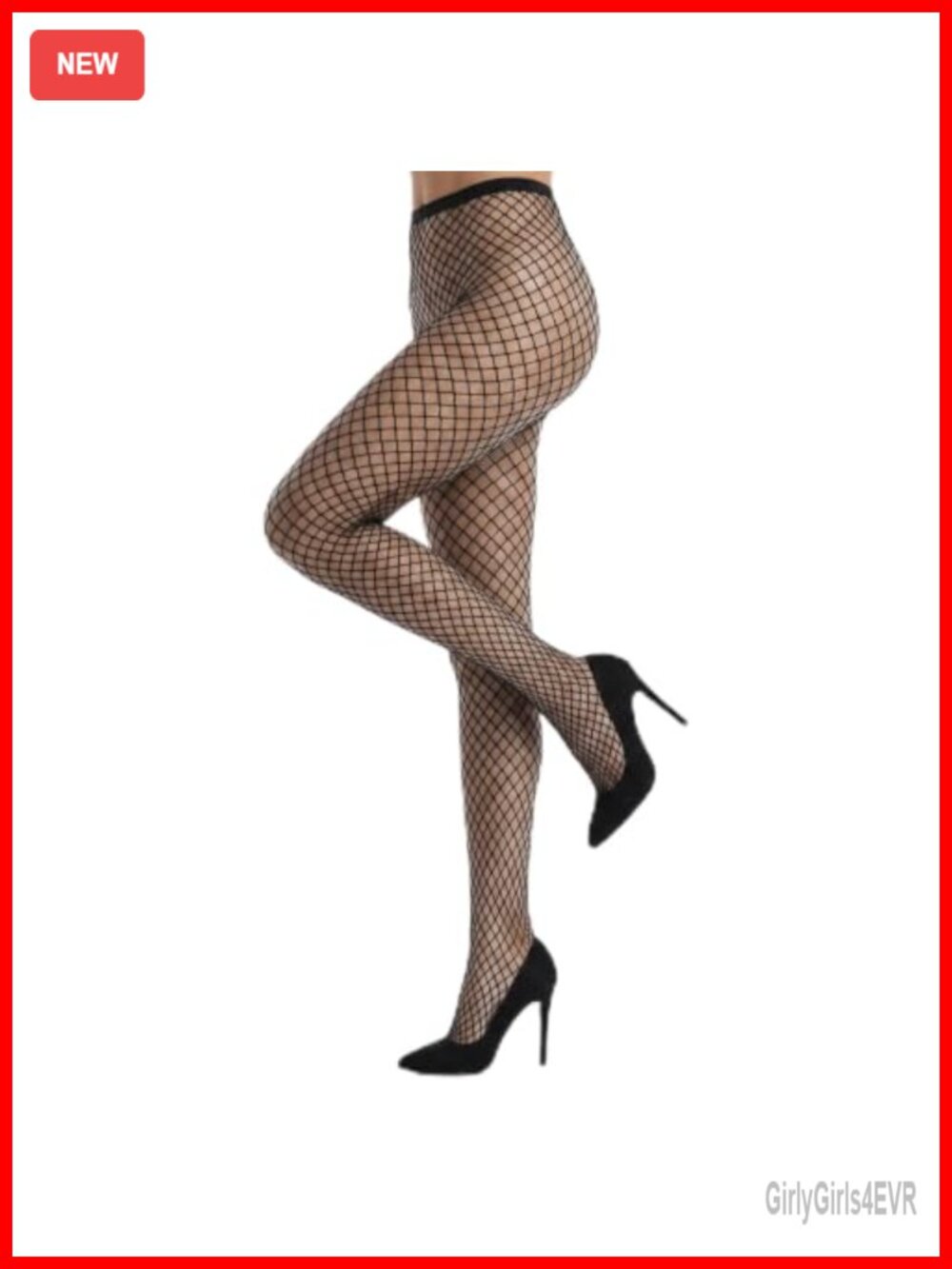 High Waist Fishnet Tights Nylon Thigh High Suspender Stockings